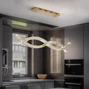 GobekUsa Crystal Strip Chandelier: Modern Minimalist Ceiling Light for Artistic Indoor Lighting