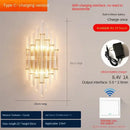 GobekUsa Crystal Wall Lamp: Modern Luxury Wireless Rechargeable Sconce Light for Bedroom & Living Room