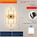 GobekUsa Crystal Wall Lamp: Modern Luxury Wireless Rechargeable Sconce Light for Bedroom & Living Room
