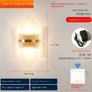 GobekUsa Crystal Wall Lamp: Modern Luxury Wireless Rechargeable Sconce Light for Bedroom & Living Room