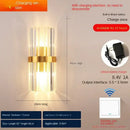 GobekUsa Crystal Wall Lamp: Modern Luxury Wireless Rechargeable Sconce Light for Bedroom & Living Room