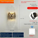 GobekUsa Crystal Wall Lamp: Modern Luxury Wireless Rechargeable Sconce Light for Bedroom & Living Room
