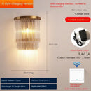 GobekUsa Crystal Wall Lamp: Modern Luxury Wireless Rechargeable Sconce Light for Bedroom & Living Room