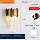 GobekUsa Crystal Wall Lamp: Modern Luxury Wireless Rechargeable Sconce Light for Bedroom & Living Room