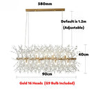 GobekUsa Dandelion LED Chandelier, Modern Crystal Stainless Steel Ceiling Light