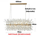 GobekUsa Dandelion LED Chandelier, Modern Crystal Stainless Steel Ceiling Light