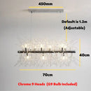 GobekUsa Dandelion LED Chandelier, Modern Crystal Stainless Steel Ceiling Light