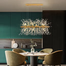 GobekUsa Dandelion LED Chandelier, Modern Crystal Stainless Steel Ceiling Light
