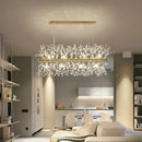 GobekUsa Dandelion LED Chandelier, Modern Crystal Stainless Steel Ceiling Light