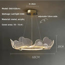 GobekUsa Ginkgo Acrylic LED Pendant Chandelier Light, Gold Metal, Dimmable, Modern Minimalism