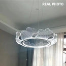 GobekUsa Ginkgo Acrylic LED Pendant Chandelier Light, Gold Metal, Dimmable, Modern Minimalism