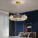 GobekUsa Ginkgo Acrylic LED Pendant Chandelier Light, Gold Metal, Dimmable, Modern Minimalism