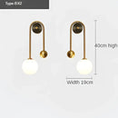 GobekUsa Glass Ball LED Wall Lamp: Modern Round Gold Iron Light for Bedroom, Living Room