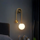GobekUsa Glass Ball LED Wall Lamp: Modern Round Gold Iron Light for Bedroom, Living Room