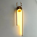 GobekUsa Deer Head Wall Lamp Gold Art Decor Living Room Bedside Light