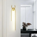 GobekUsa Deer Head Wall Lamp Gold Art Decor Living Room Bedside Light