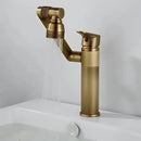 GobekUsa Gold Multifunction Bathroom Sink Faucet Hot Cold Water Mixer Deck Mounted