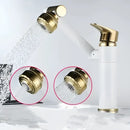 GobekUsa Gold Multifunction Bathroom Sink Faucet Hot Cold Water Mixer Deck Mounted