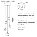 GobekUsa Diamond Crystal Ball Chandelier LED Hanging Lamp Gold Fixture