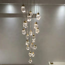 GobekUsa Diamond Crystal Ball Chandelier, Luxury LED Light Fixture for Staircase and Living Room
