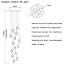 GobekUsa Diamond Crystal Ball Chandelier, Luxury LED Light Fixture for Staircase and Living Room