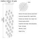 GobekUsa Diamond Crystal Ball Chandelier, Luxury LED Light Fixture for Staircase and Living Room