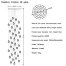 GobekUsa Diamond Crystal Ball Chandelier, Luxury LED Light Fixture for Staircase and Living Room