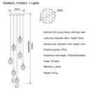 GobekUsa Diamond Crystal Ball Chandelier, Luxury LED Light Fixture for Staircase and Living Room