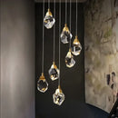 GobekUsa Diamond Crystal Ball Chandelier, Luxury LED Light Fixture for Staircase and Living Room