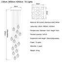 GobekUsa Diamond Crystal Ball Chandelier, Luxury LED Light Fixture for Staircase and Living Room