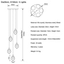 GobekUsa Diamond Crystal Ball Chandelier, Luxury LED Light Fixture for Staircase and Living Room