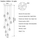 GobekUsa Diamond Crystal Ball Chandelier, Luxury LED Light Fixture for Staircase and Living Room