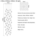 GobekUsa Diamond Crystal Ball Chandelier, Luxury LED Light Fixture for Staircase and Living Room