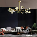 GobekUsa Diamond Crystal Brass LED Pendant Light Gold Luxury Hanglamp