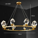 GobekUsa Diamond Crystal Brass LED Pendant Light Gold Luxury Hanglamp