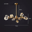 GobekUsa Diamond Crystal Brass LED Pendant Light Gold Luxury Hanglamp