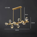 GobekUsa Diamond Crystal Brass LED Pendant Light Gold Luxury Hanglamp