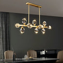 GobekUsa Diamond Crystal Brass LED Pendant Light Gold Luxury Hanglamp