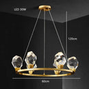 GobekUsa Diamond Crystal Brass LED Pendant Light Gold Luxury Hanglamp