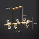 GobekUsa Diamond Crystal Brass LED Pendant Light Gold Luxury Hanglamp