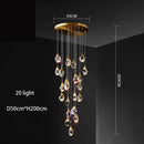 GobekUsa Diamond Crystal Chandelier: Luxury Gold LED Lighting for Staircase & Living Room