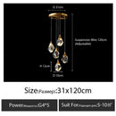 GobekUsa Diamond Crystal Chandelier Staircase LED Large Living Room Hall Lighting