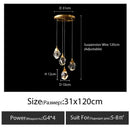 GobekUsa Diamond Crystal Chandelier Staircase LED Large Living Room Hall Lighting
