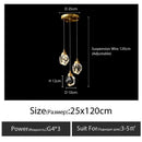 GobekUsa Diamond Crystal Chandelier Staircase LED Large Living Room Hall Lighting