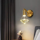 GobekUsa Diamond Crystal Wall Lamp for Bedroom Living Room Staircase Indoor Lighting