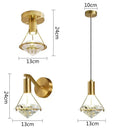 GobekUsa Diamond Crystal Wall Lamp for Bedroom Living Room Staircase Indoor Lighting