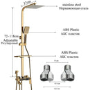 GobekUsa Digital Display Thermostatic Shower Faucet Set with Rain Shower Column, Black