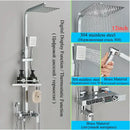 GobekUsa Digital Display Thermostatic Shower Faucet Set with Rain Shower Column, Black