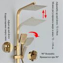 GobekUsa Digital Display Thermostatic Shower Faucet Set with Rain Shower Column, Black