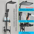 GobekUsa Digital Display Thermostatic Shower Faucet Set with Rain Shower Column, Black